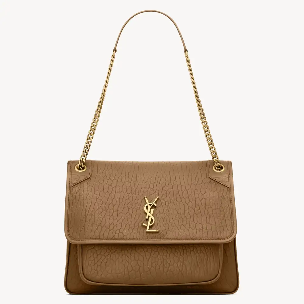 Saint Laurent Niki Large In Grained Lambskin Brown