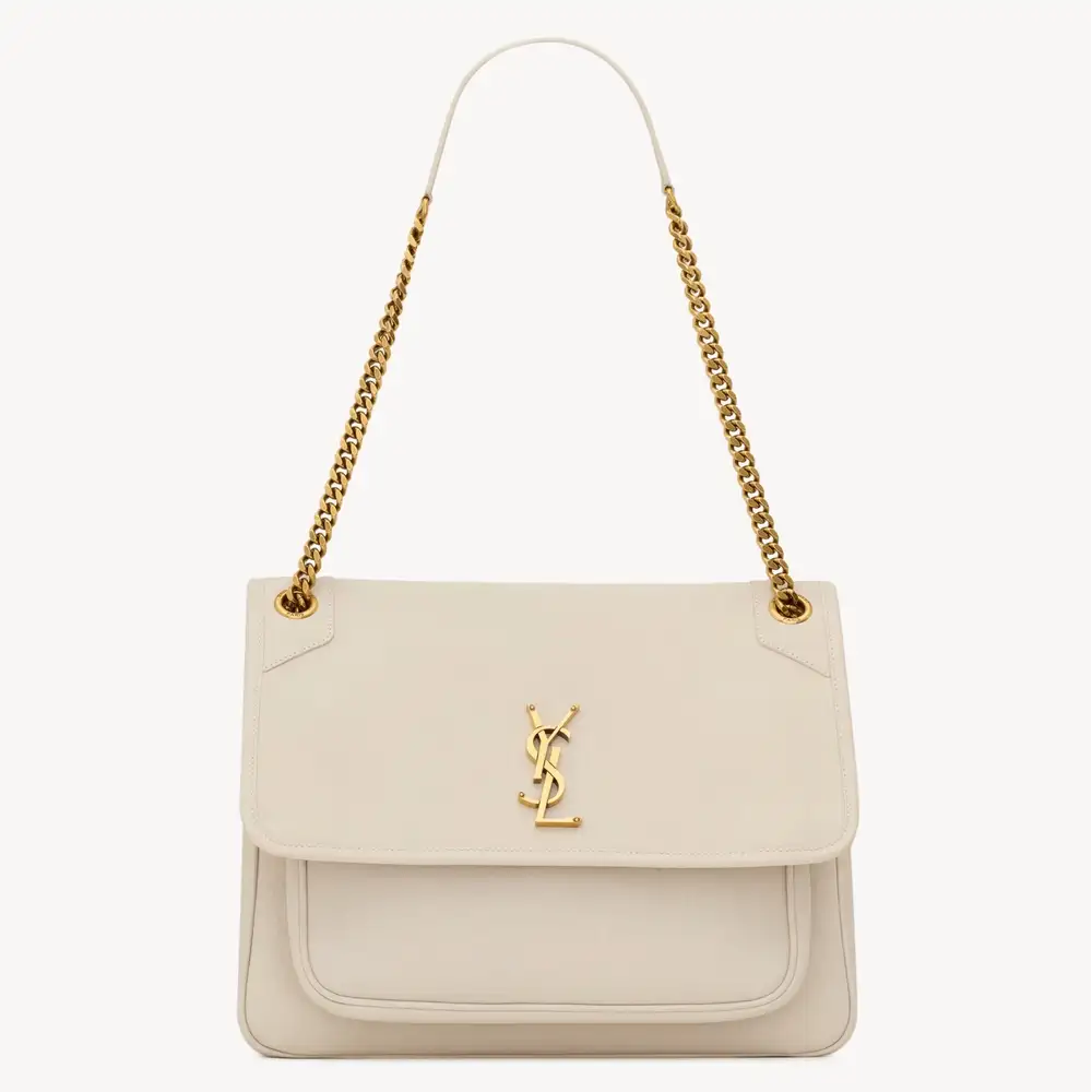 Saint Laurent Niki Large In Grained Lambskin White