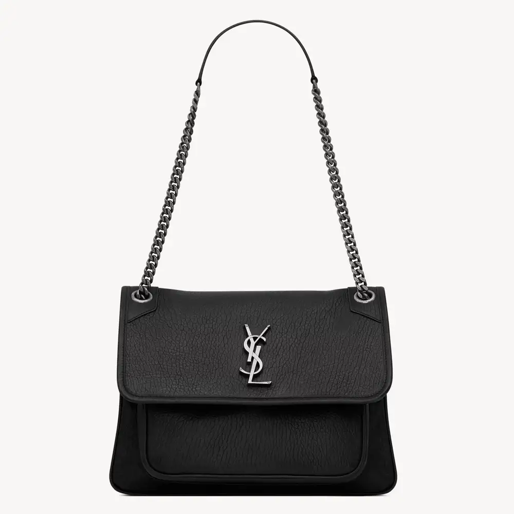 Saint Laurent Niki Medium In Grained Lambskin Black 2