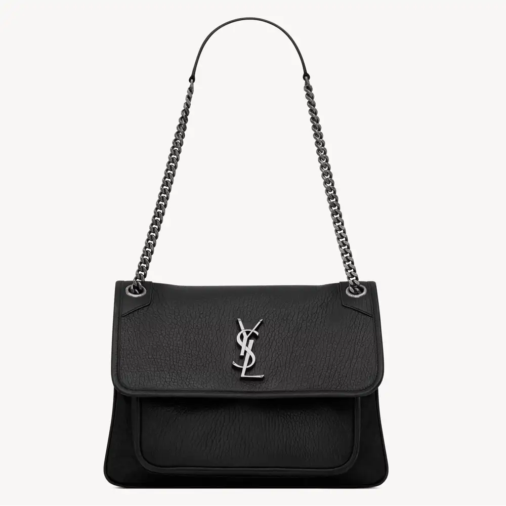 Saint Laurent Niki Medium In Grained Lambskin Black