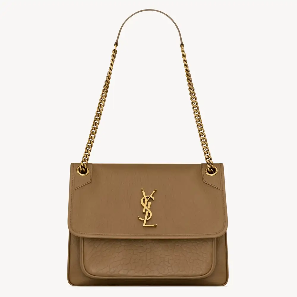 Saint Laurent Niki Medium In Grained Lambskin Dark Cork