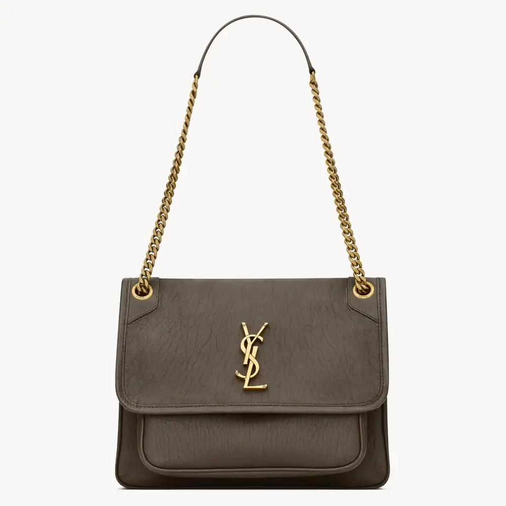 Saint Laurent Niki Medium In Grained Lambskin Light Musk