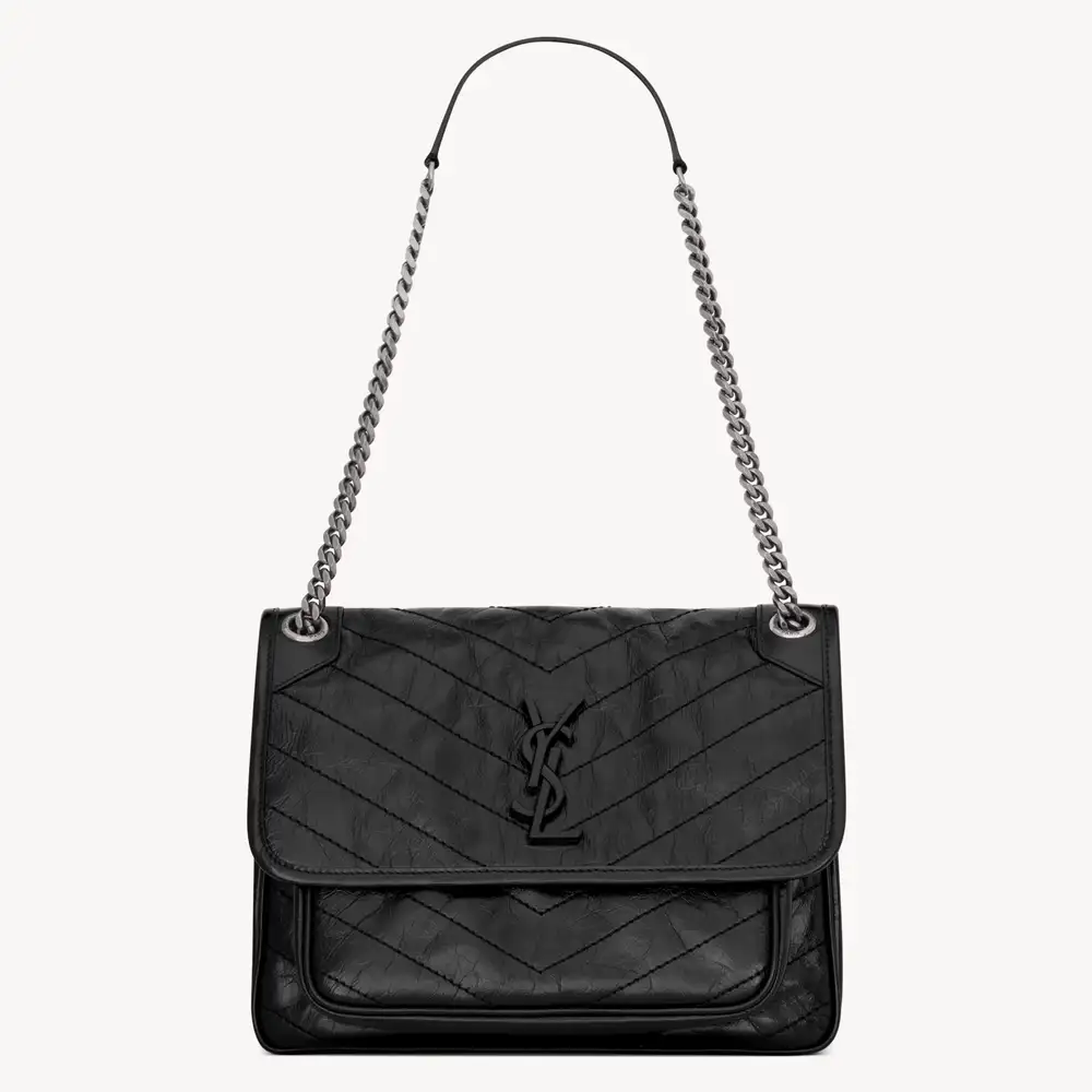 Saint Laurent Niki Medium In Vintage Leather Black