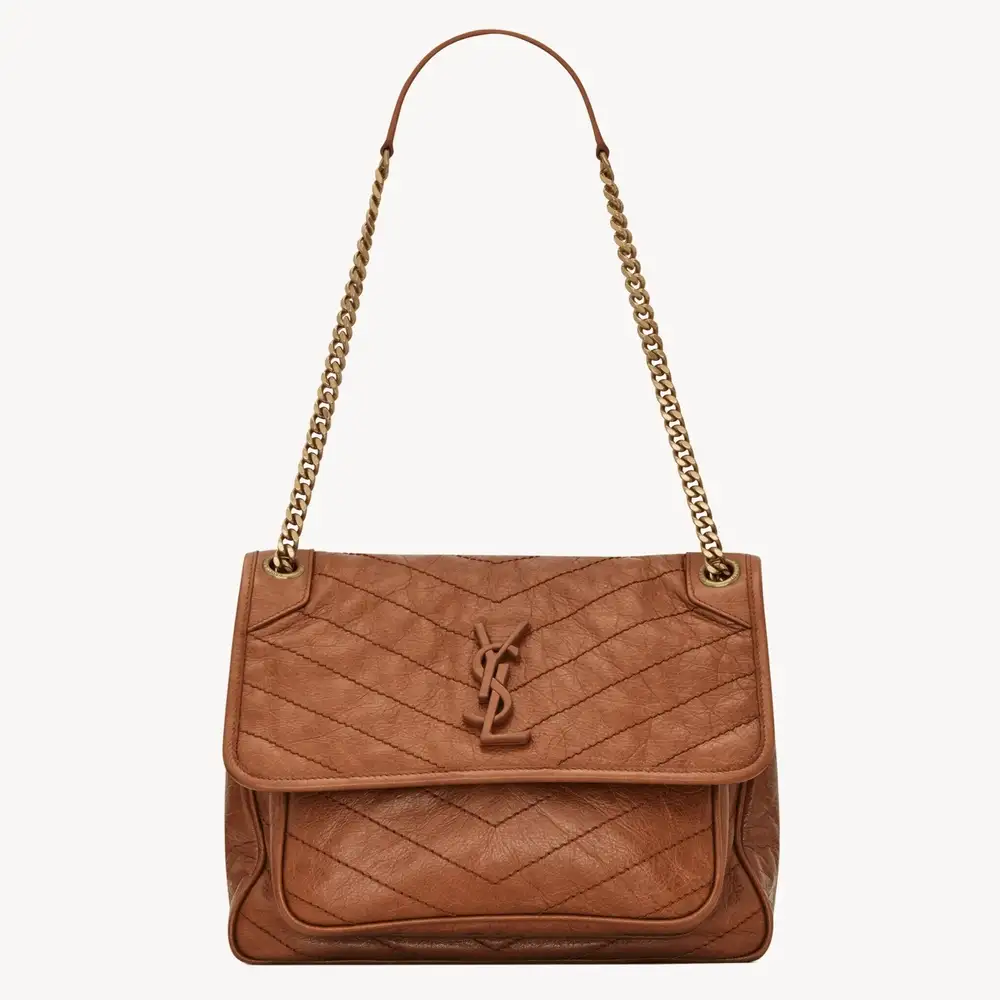 Saint Laurent Niki Medium In Vintage Leather Light Caramel