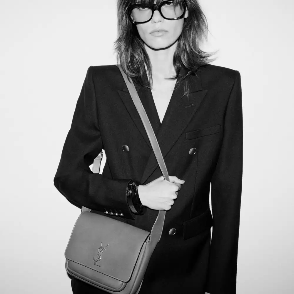 Saint Laurent Niki Satchel In Leather Black Model Shoulder Carry