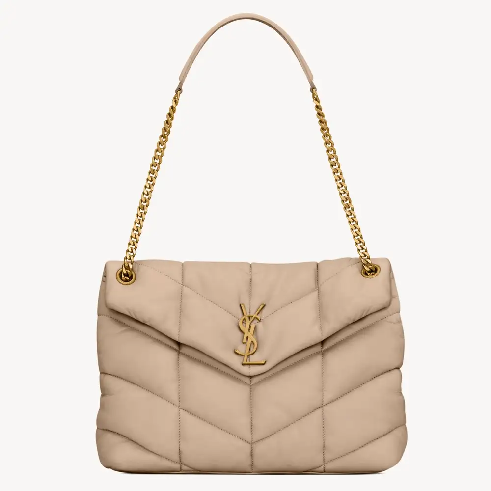 Saint Laurent Puffer Medium In Nappa Leather Dark Beige