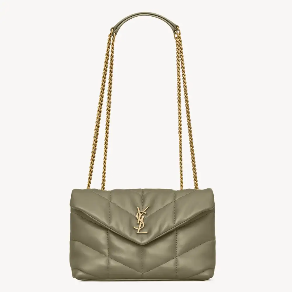 Saint Laurent Toy Puffer In Lambskin Strong Moss