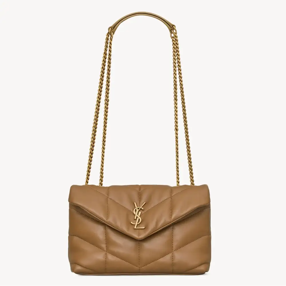 Saint Laurent Toy Puffer In Nappa Leather Dark Cork