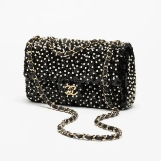 chanel evening bag sequins imitation pearls gold tone metal AS4298B22062U4413 #2