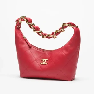 chanel hobo handbag shiny calfskin gold tone metal AS5837B22140U3658 #2