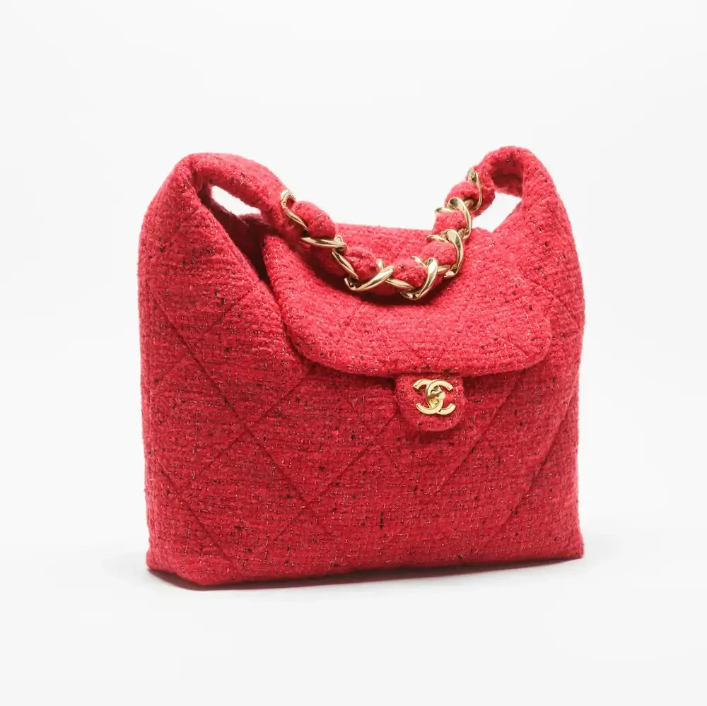 chanel maxi hobo bag tweed gold tone metal AS5838B22356U3399 #2