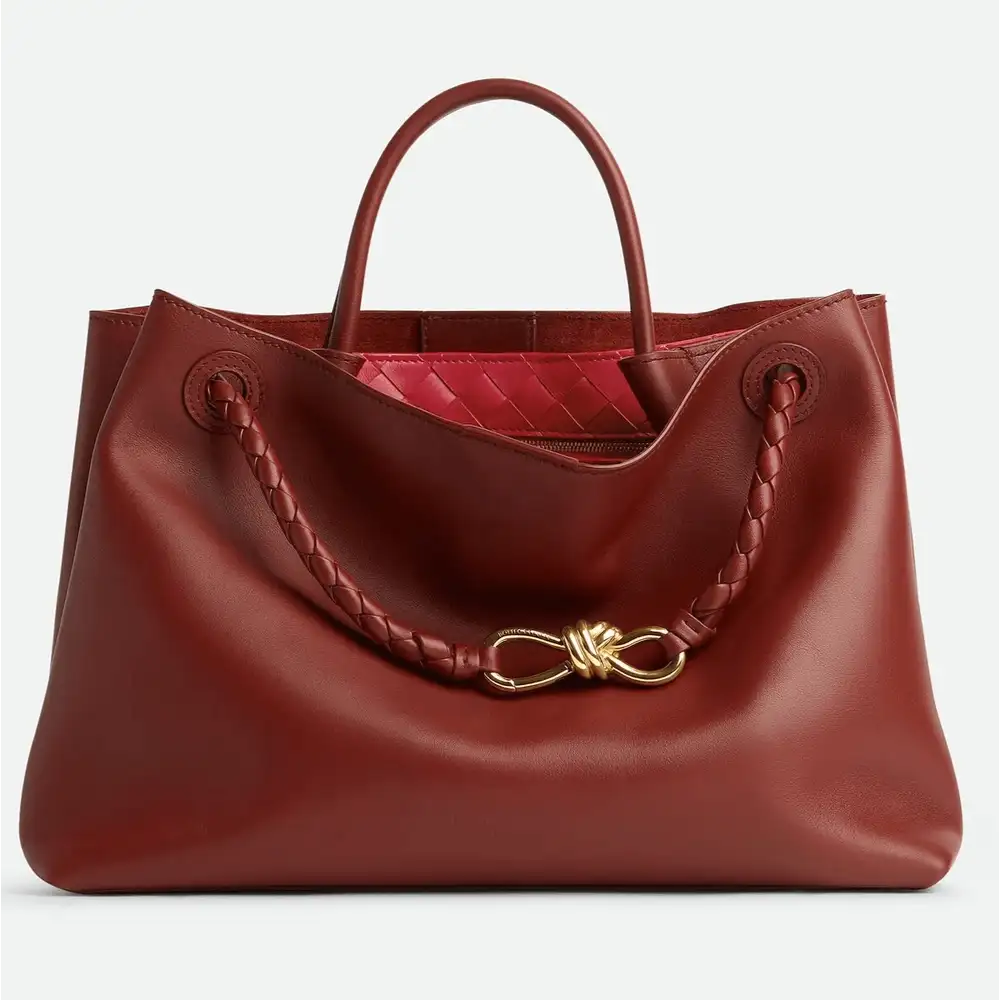 Bottega Veneta Andiamo Medium Bag Sapele Redstone
