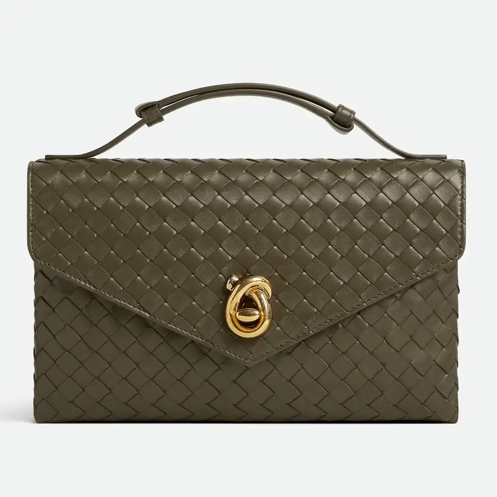 Bottega Veneta Knot Lock Bag Cypress