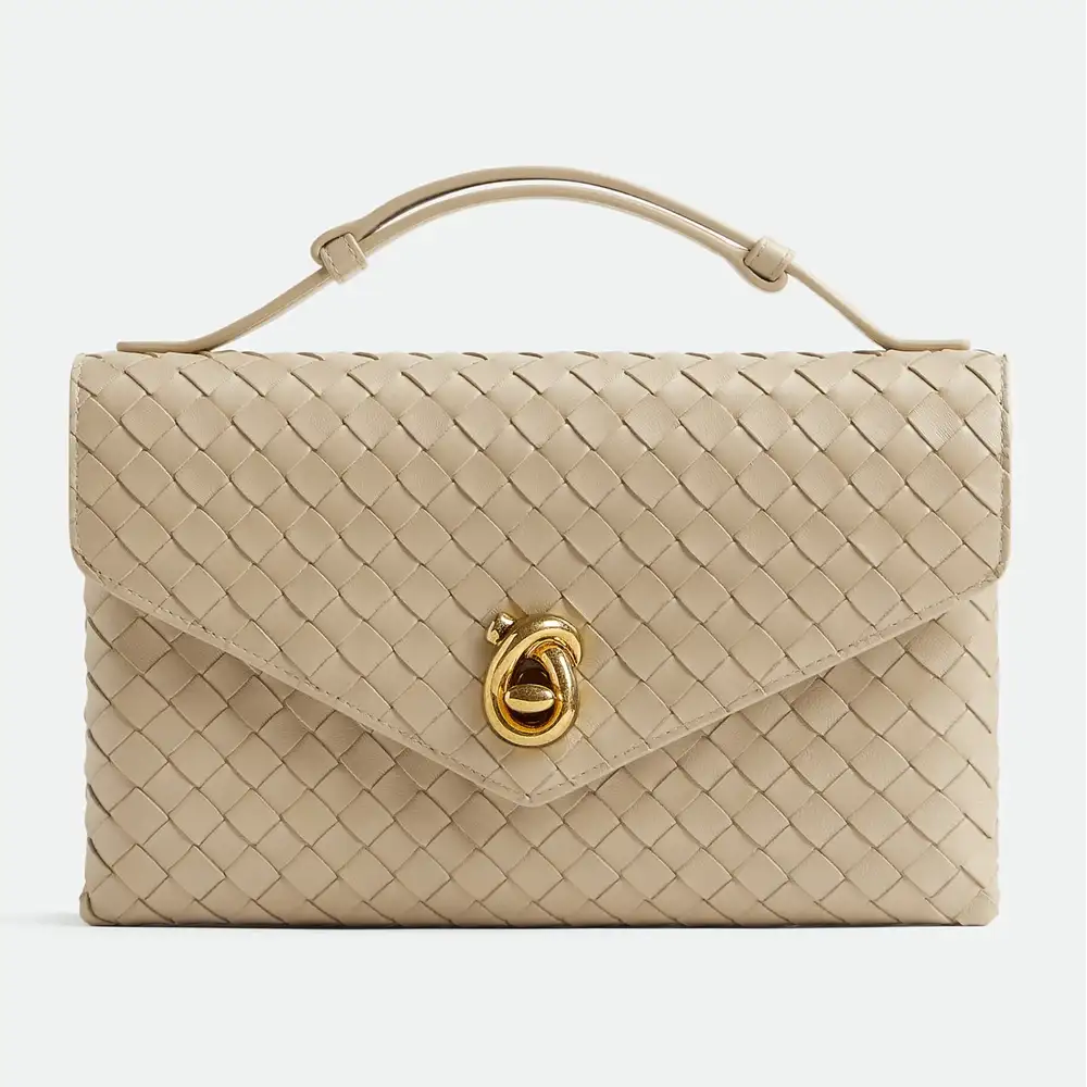 Bottega Veneta Knot Lock Bag Ecru
