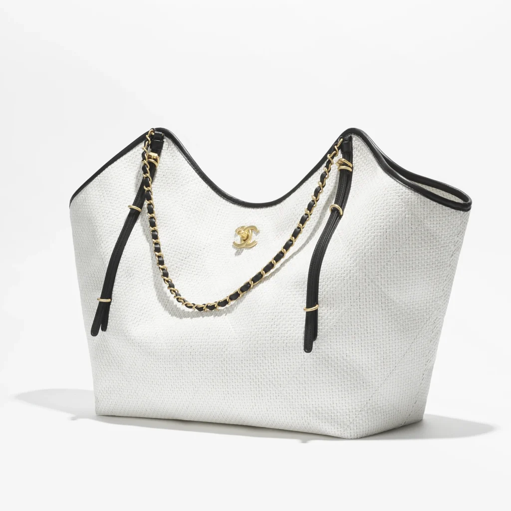 Chanel maxi shopping bag braided raffia calfskin gold tone metal AS5463B22594U5557 #2