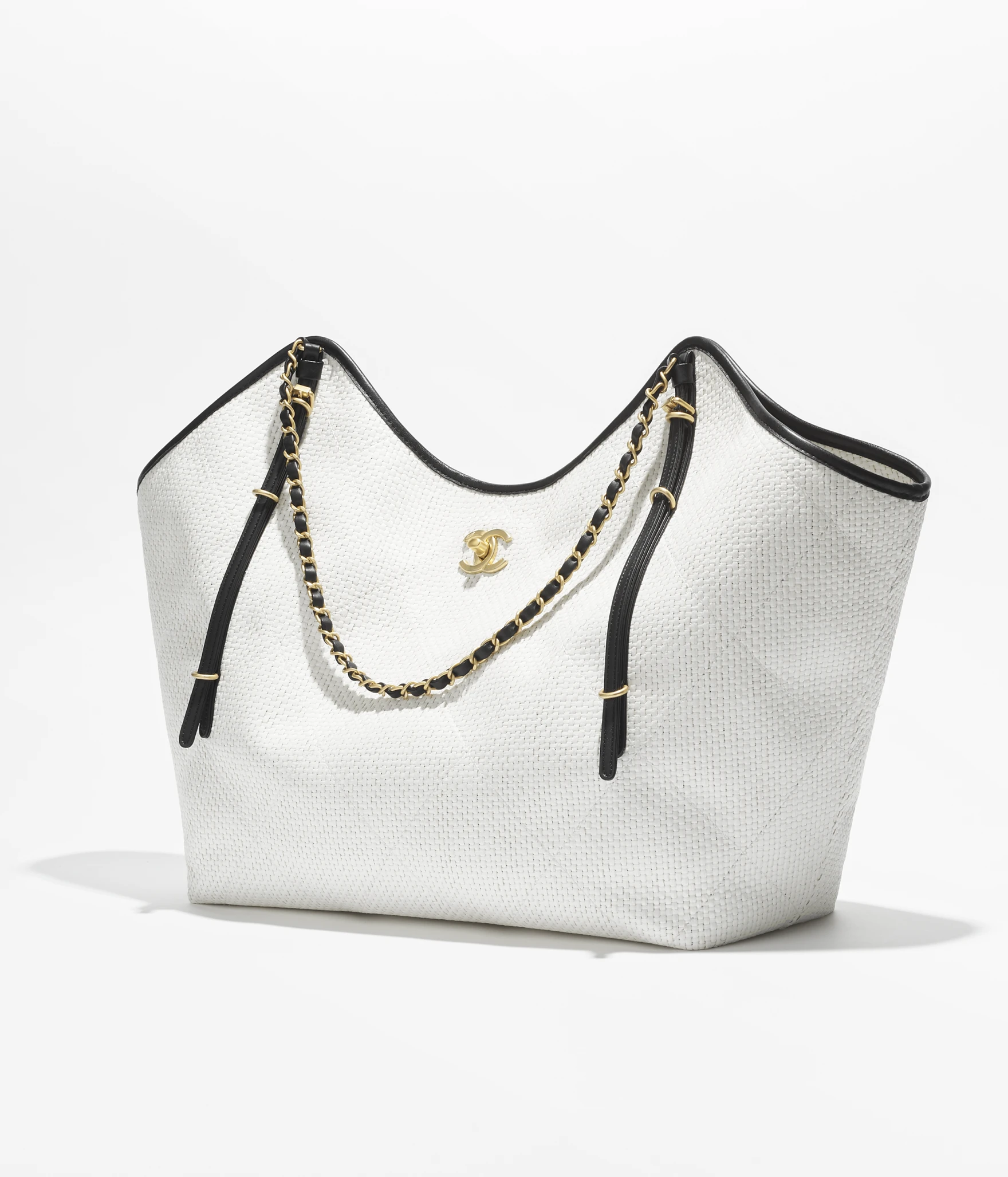 Chanel maxi shopping bag braided raffia calfskin gold tone metal AS5463B22594U5557 #2