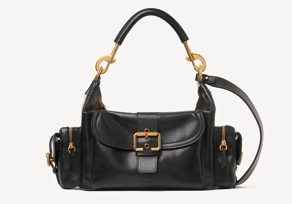 Chloe Camera Bag In Shiny Leather Black Front image