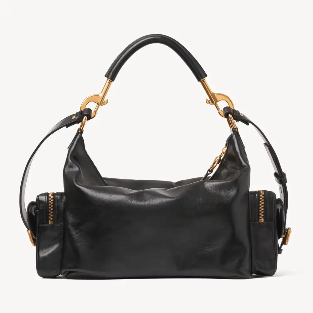 Chloe Camera Bag In Shiny Leather Black Interior pockets 2