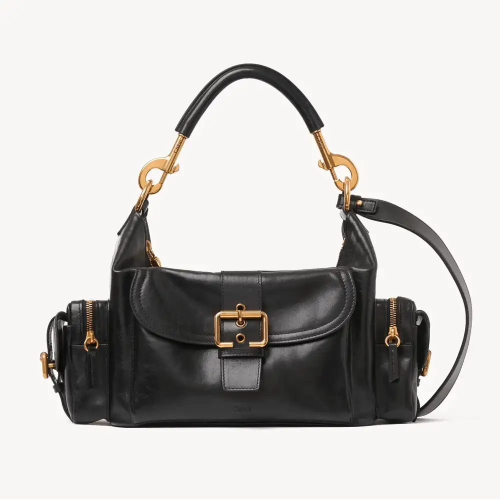 Chloe Camera Bag In Shiny Leather Black
