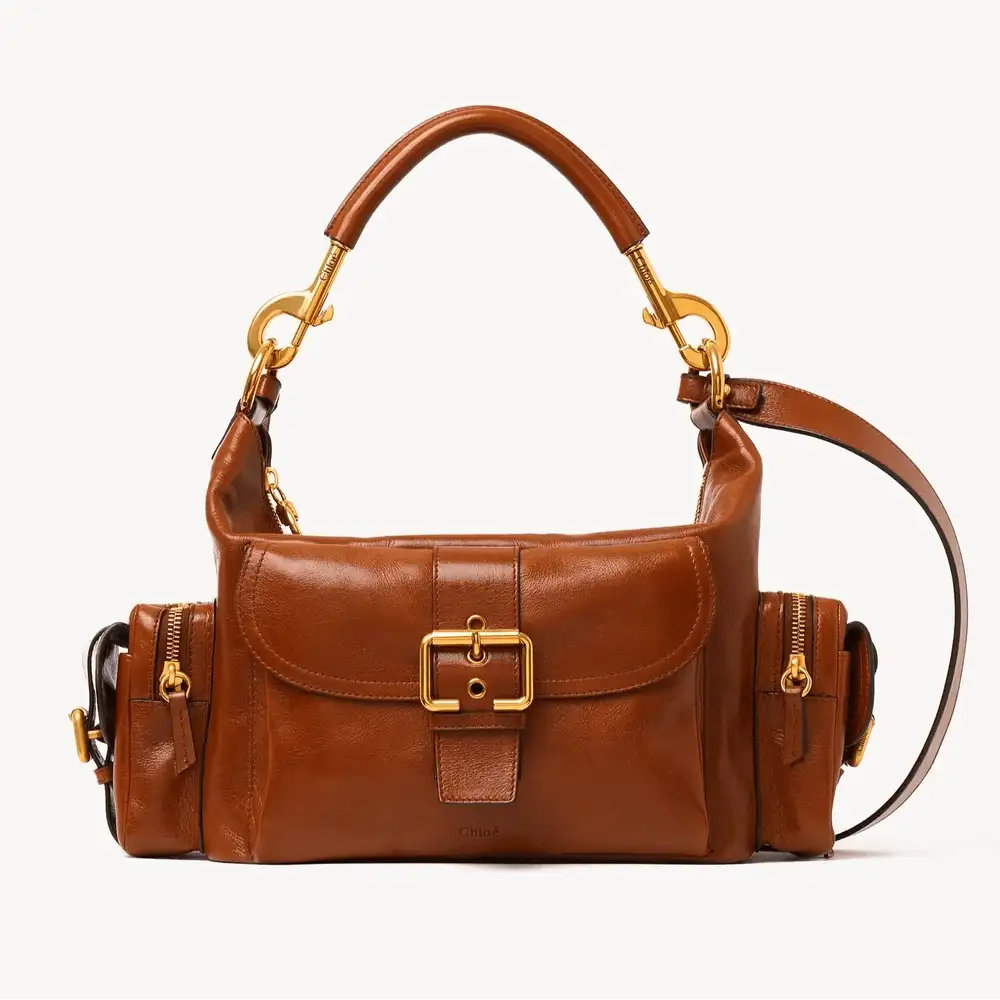 Chloe Camera Bag In Shiny Leather Clay Brown