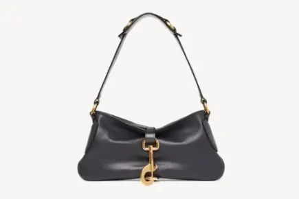 Chloe Kerala 25 Shoulder Bag In Soft Leather Black Navy Featured image