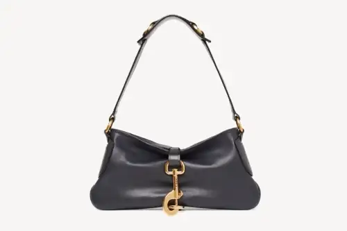 Chloe Kerala 25 Shoulder Bag In Soft Leather Black Navy Featured image