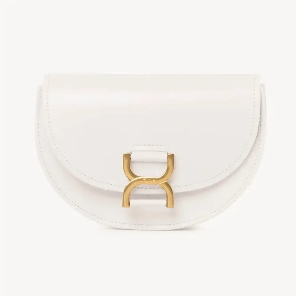 Chloe Mini Marcie Flap Bag In Soft Leather Misty Ivory