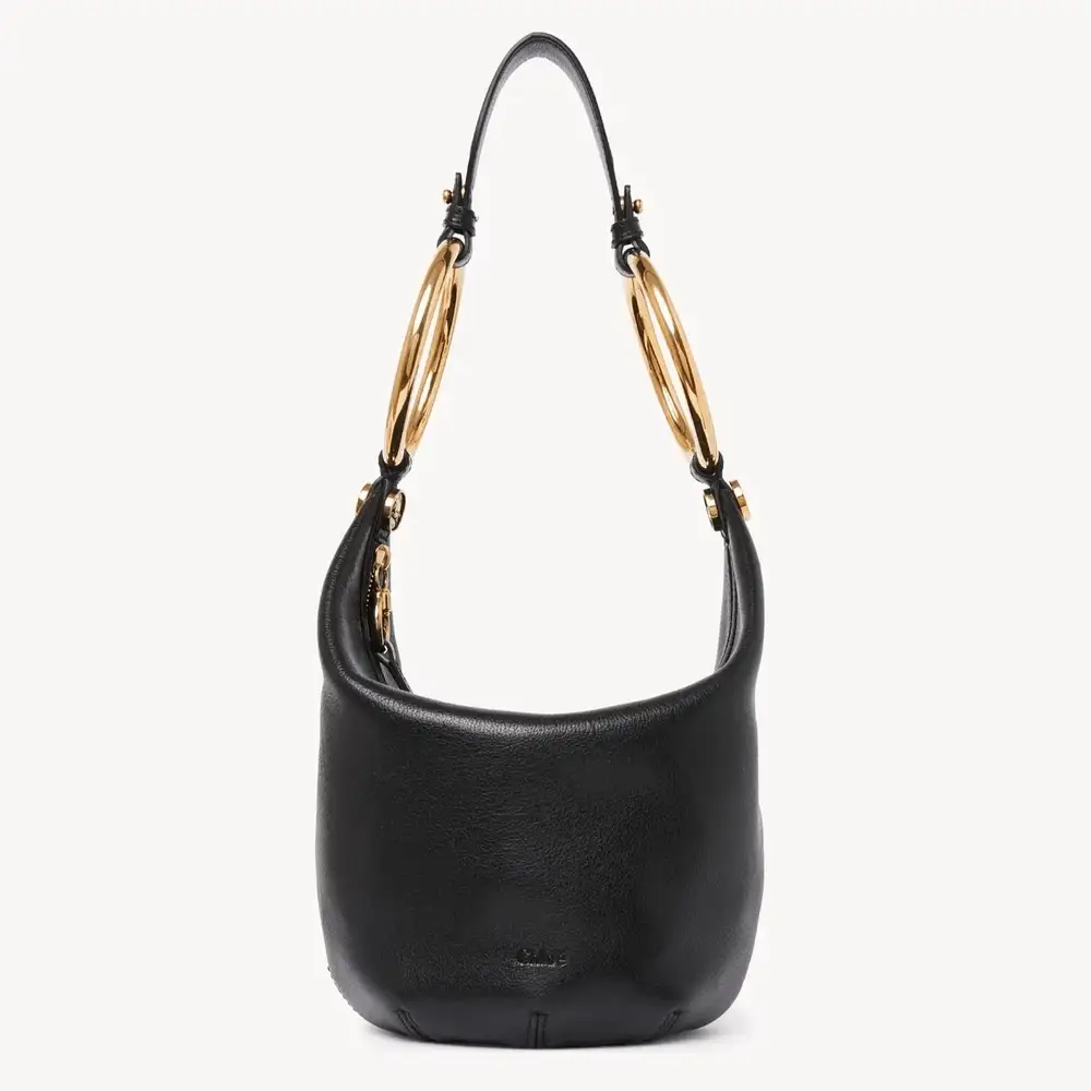 Chloe Small Bracelet Handbag In Grained Leather Black