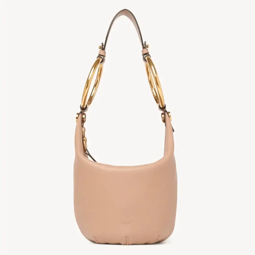 Chloe Small Bracelet Handbag In Grained Leather Woodrose