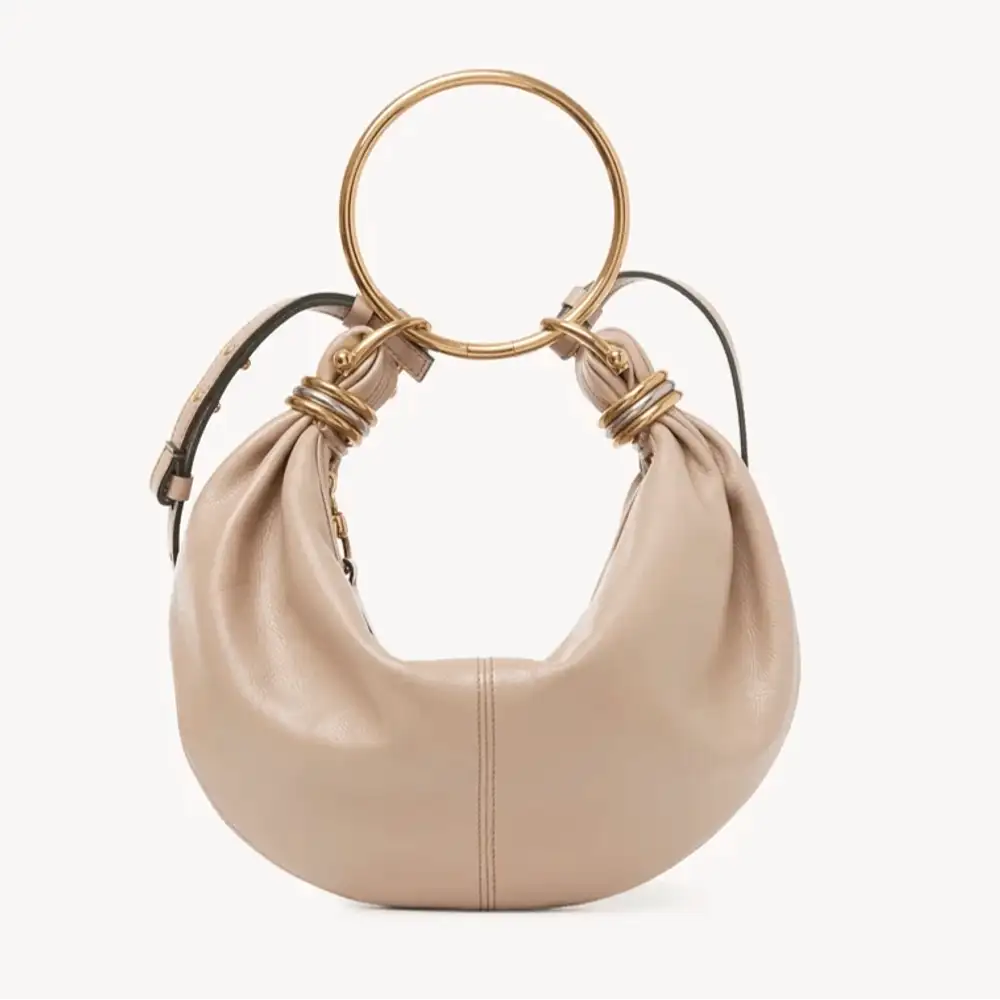 Chloe Small Bracelet Hobo Bag In Grained Leather Boyish Brown