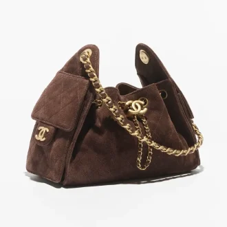 chanel 25 mini handbag suede calfskin gold tone metal AS5631B18799U3950 #2