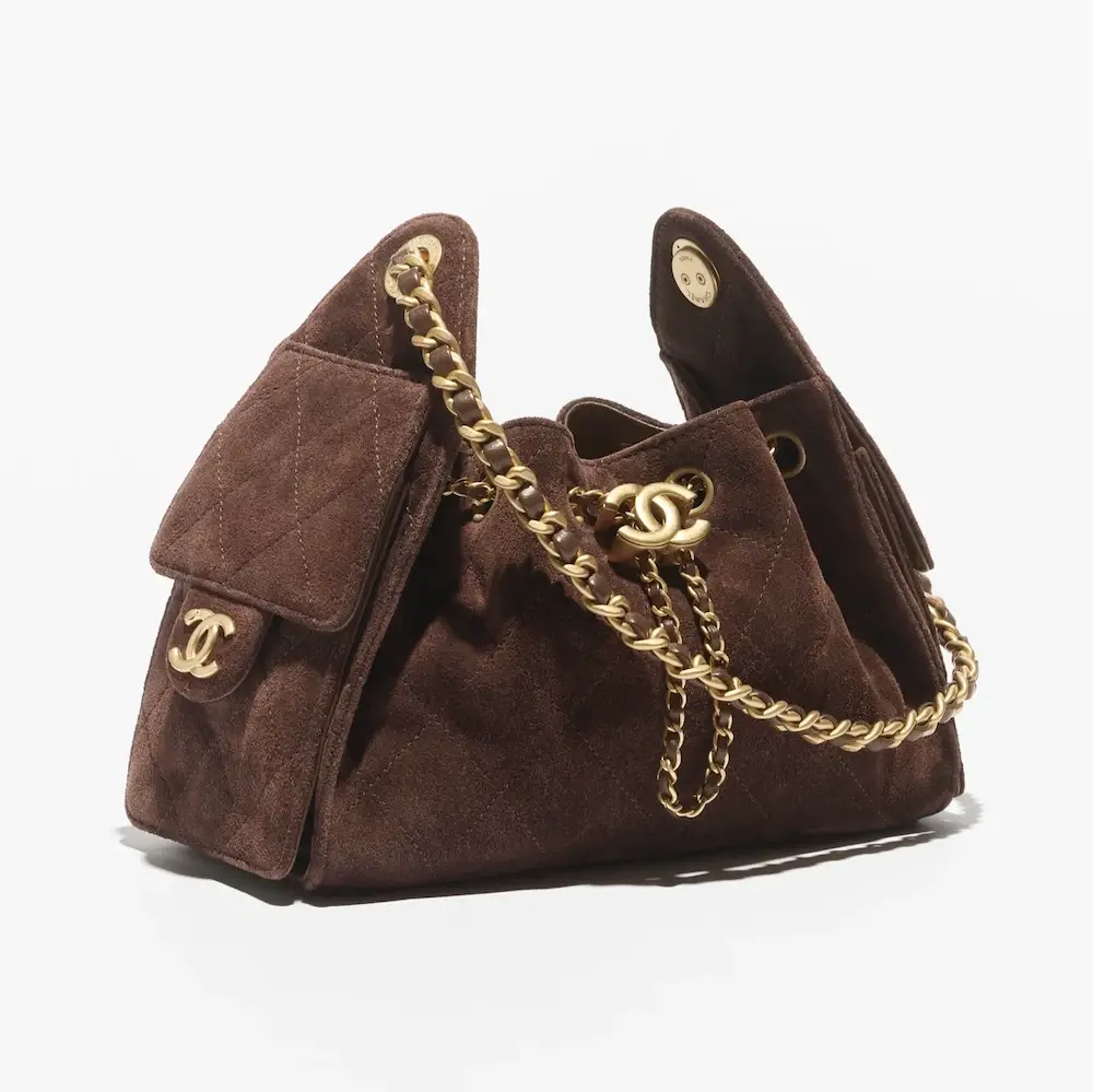 chanel 25 mini handbag suede calfskin gold tone metal AS5631B18799U3950 #2