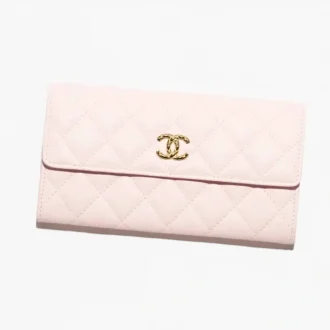 chanel long flap wallet grained shiny calfskin gold tone metal AP5003B22653NH620