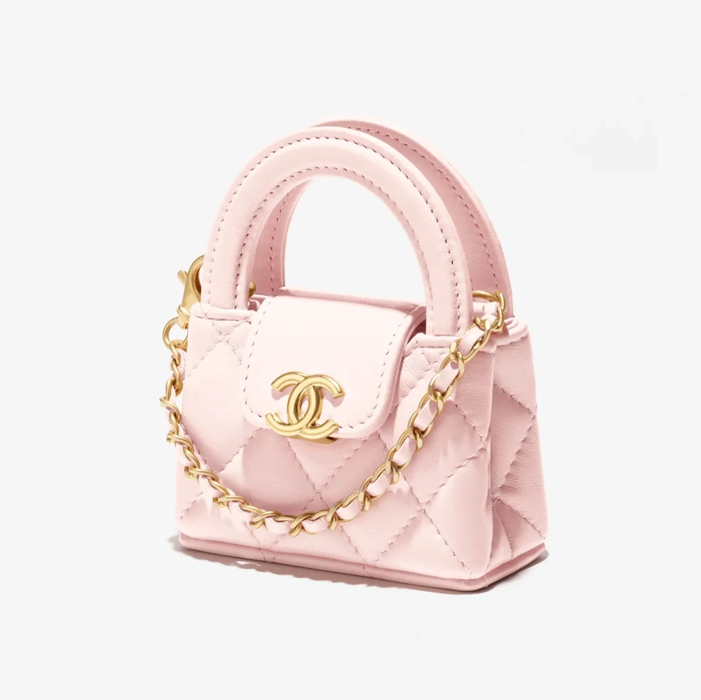 chanel mini bag charm shiny lambskin gold tone metal AP4991B20787NH620 #2