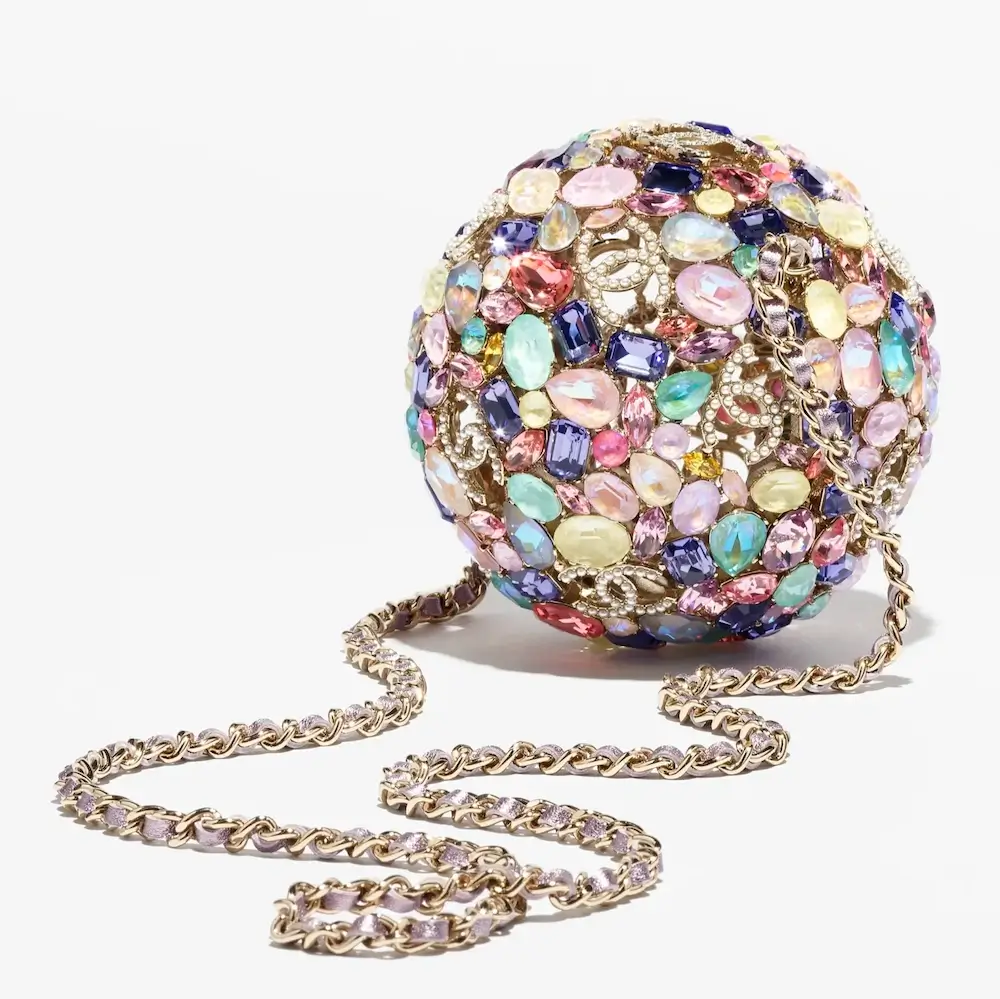 chanel sphere minaudiere strass imitation pearls gold tone metal AS5013B23088U5762 #2