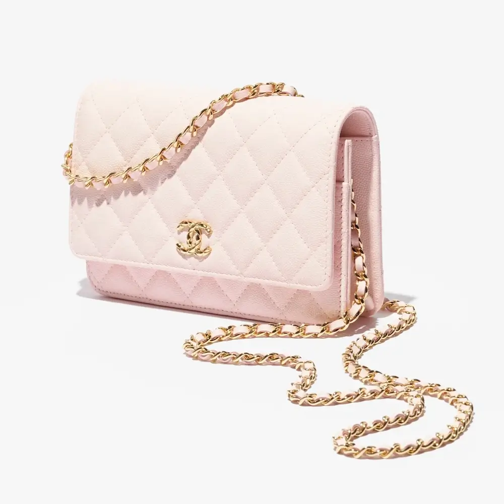 chanel wallet on chain grained shiny calfskin gold tone metal AP5002B22653NH620