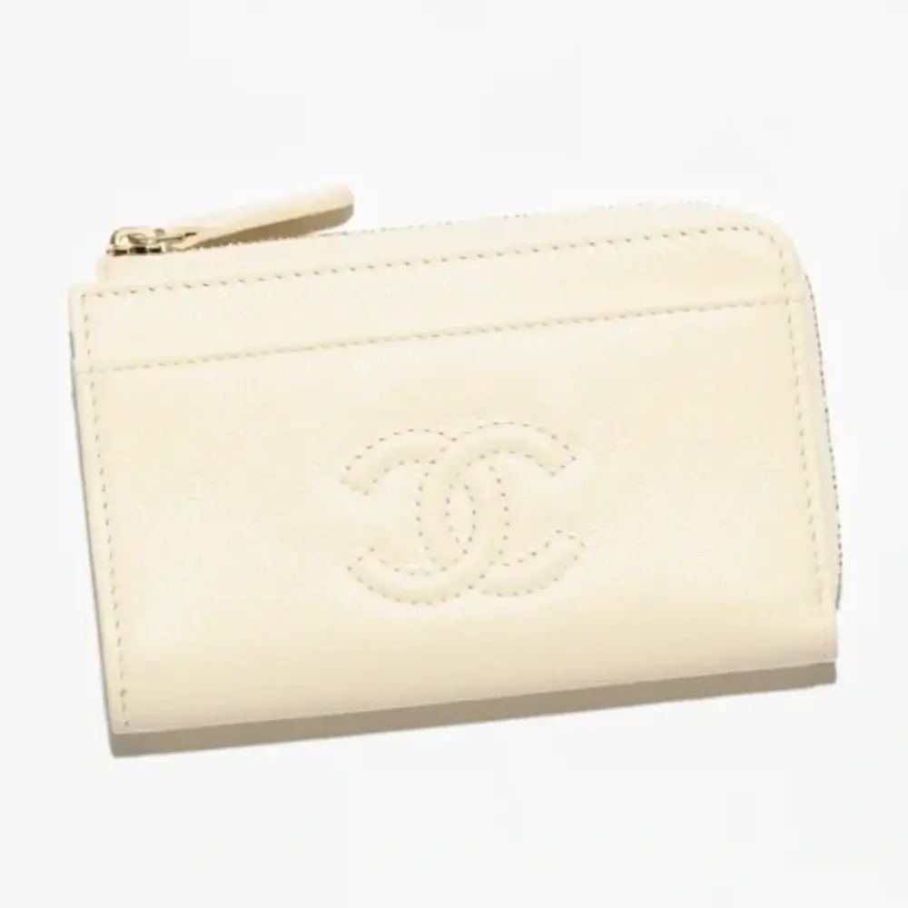 chanel zipped card holder grained shiny calfskin gold tone metal AP4661B20633U4531