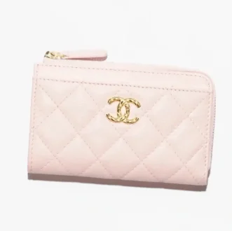 chanel zipped card holder grained shiny calfskin gold tone metal AP5015B22653NH620