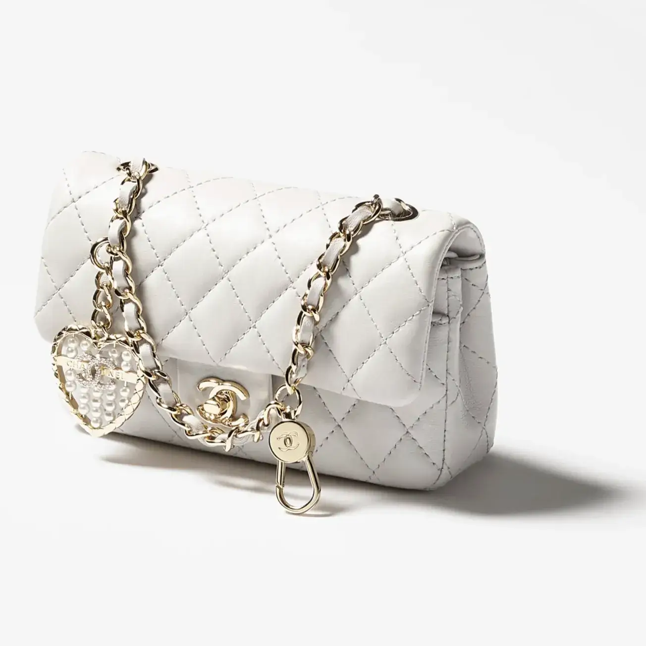 Chanel classic mini bag with hook lambskin gold tone metal AP4760B21221U1117