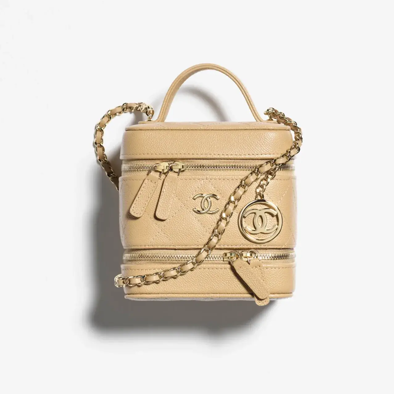 Chanel vanity with chain grained calfskin gold tone metal AP4689B21219U1111