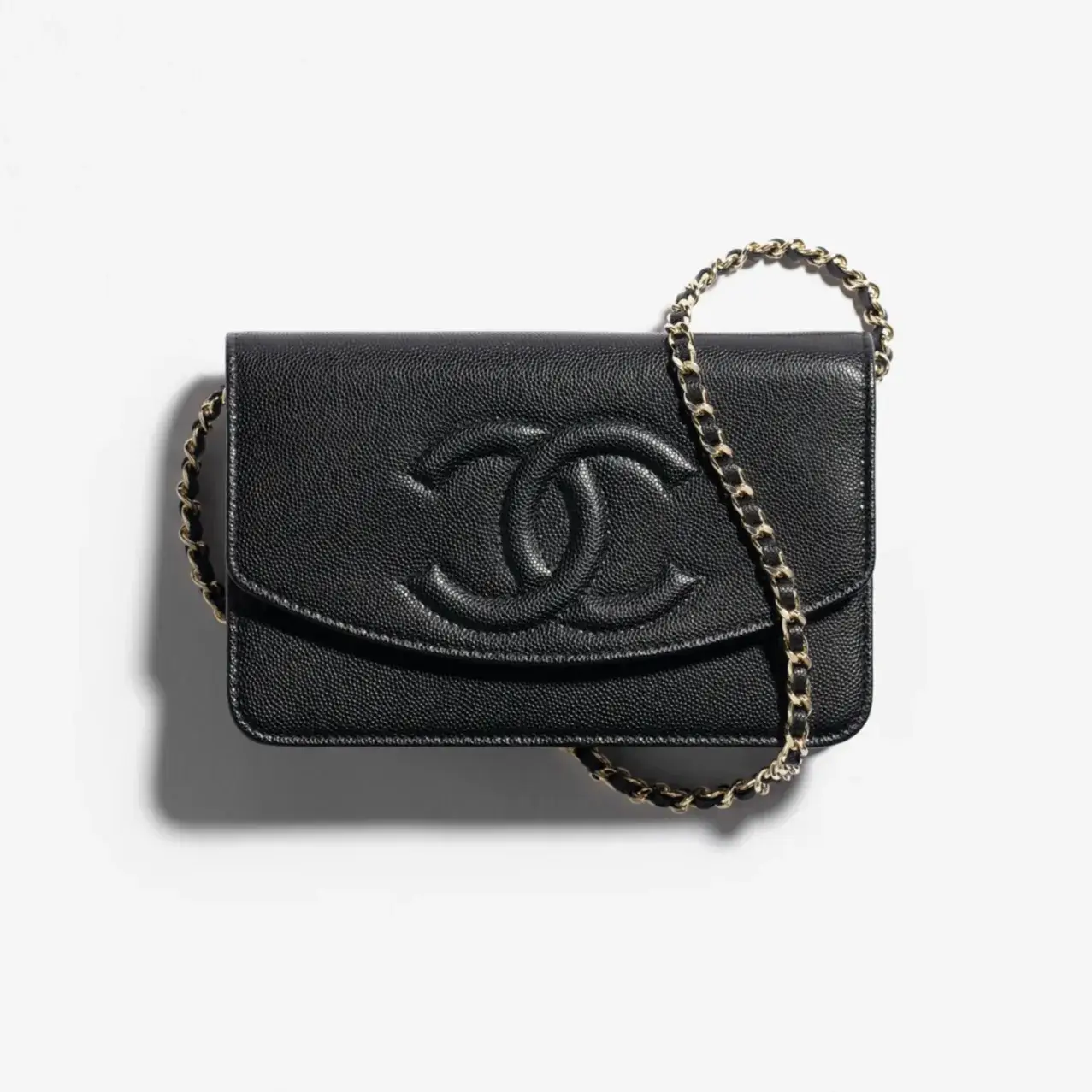 Chanel wallet on chain grained shiny calfskin gold tone metal AP4653B2063394305