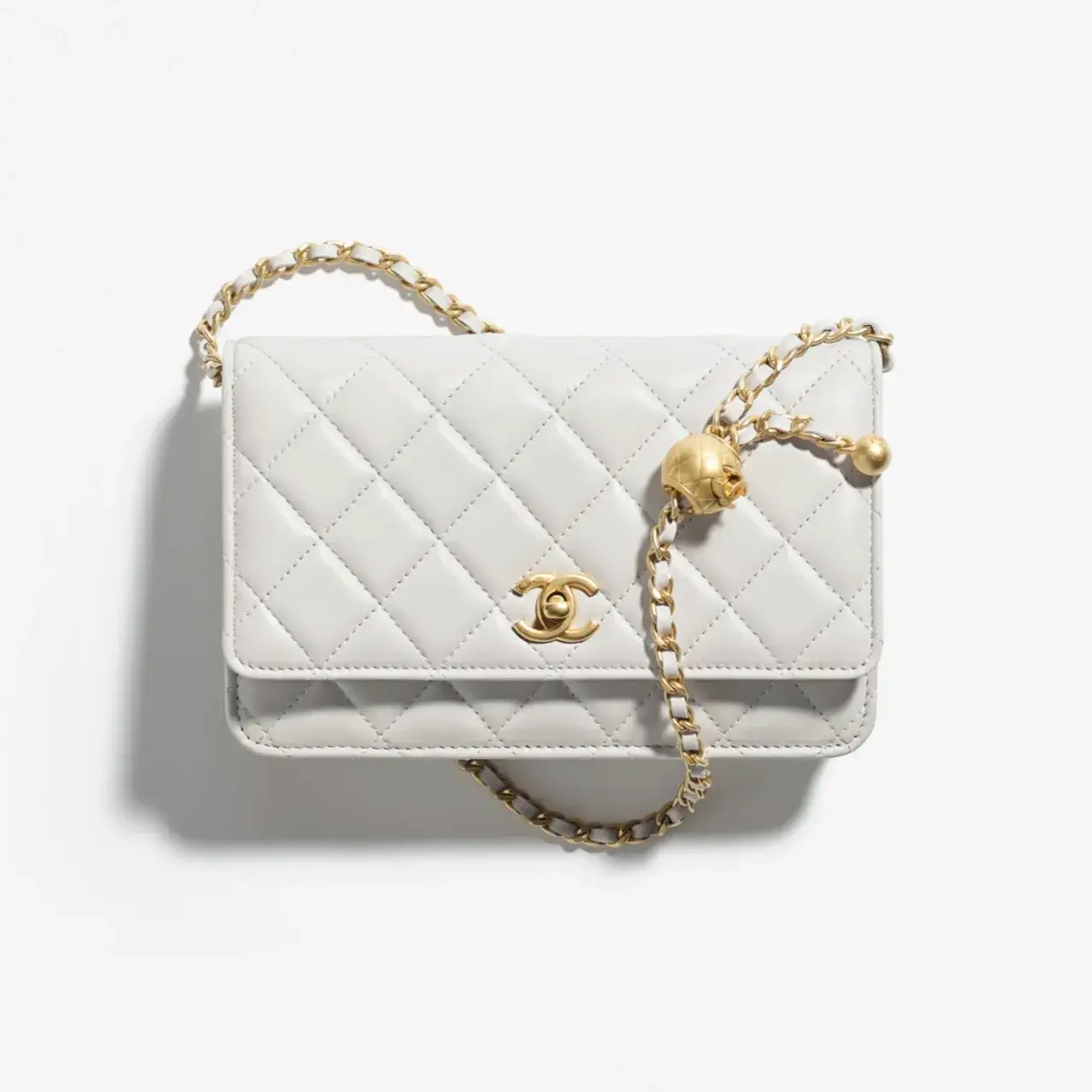 Chanel wallet on chain shiny lambskin gold tone metal AP1450B18602U1117