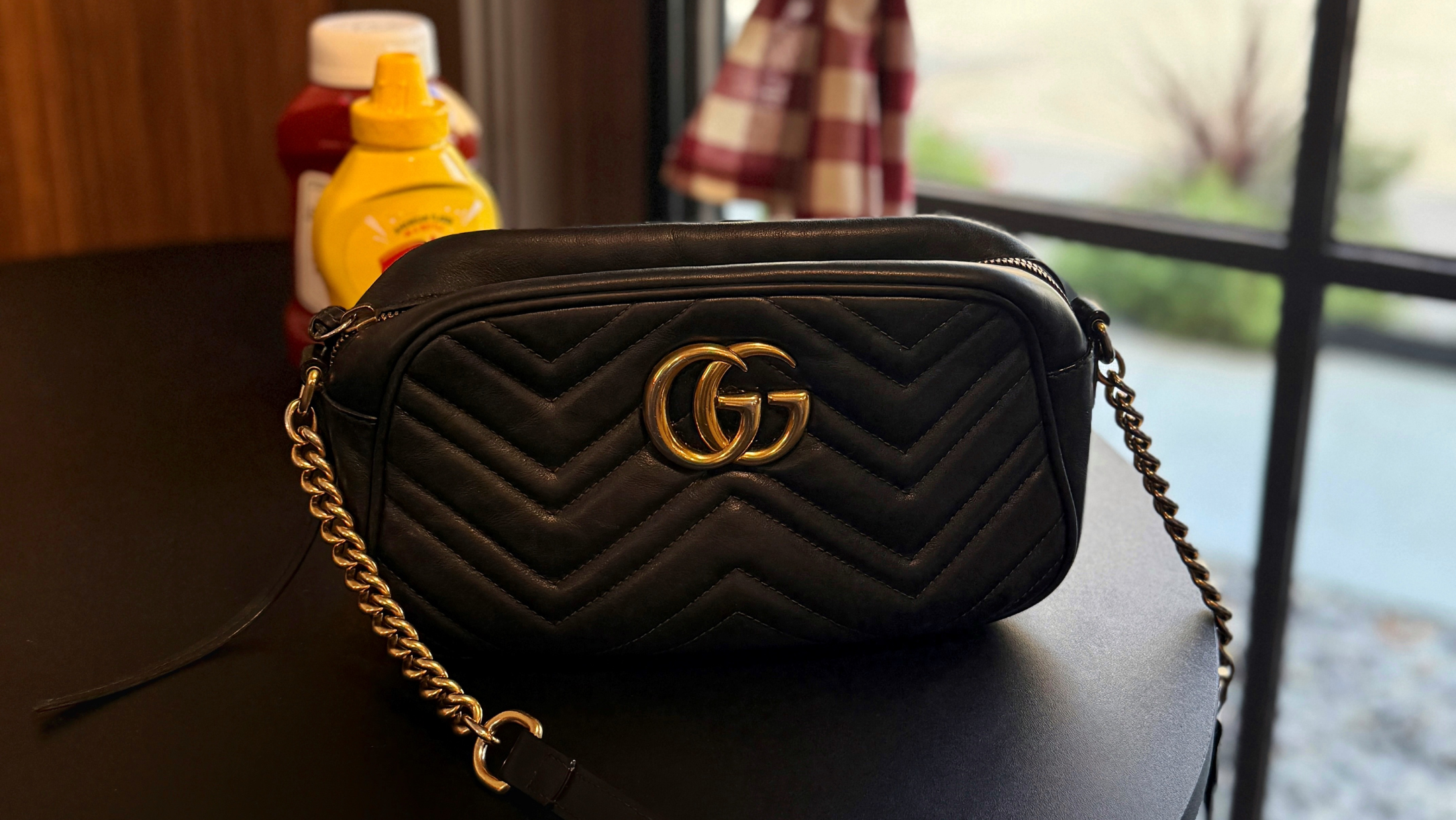 Black designer bag Gucci