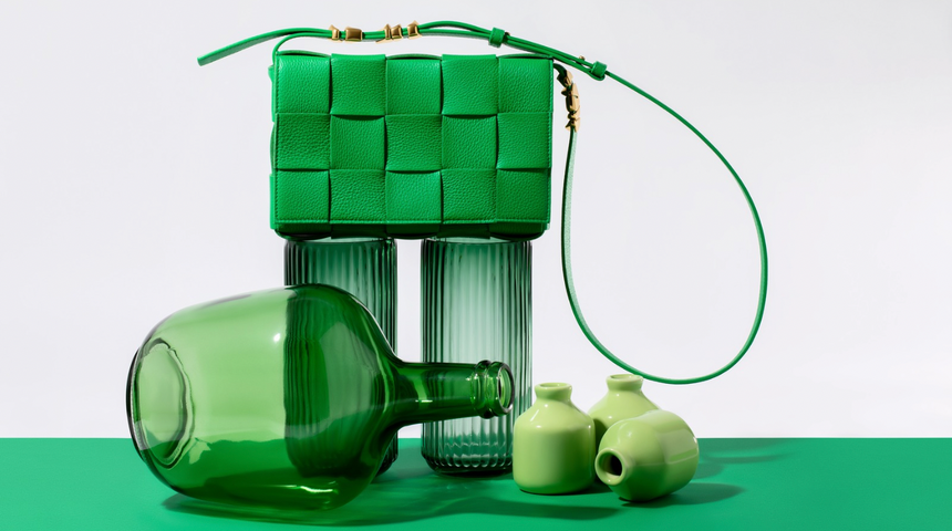 green Bottega Veneta Intrecciato bag