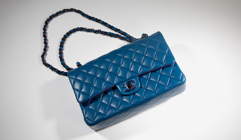 blue chanel bag