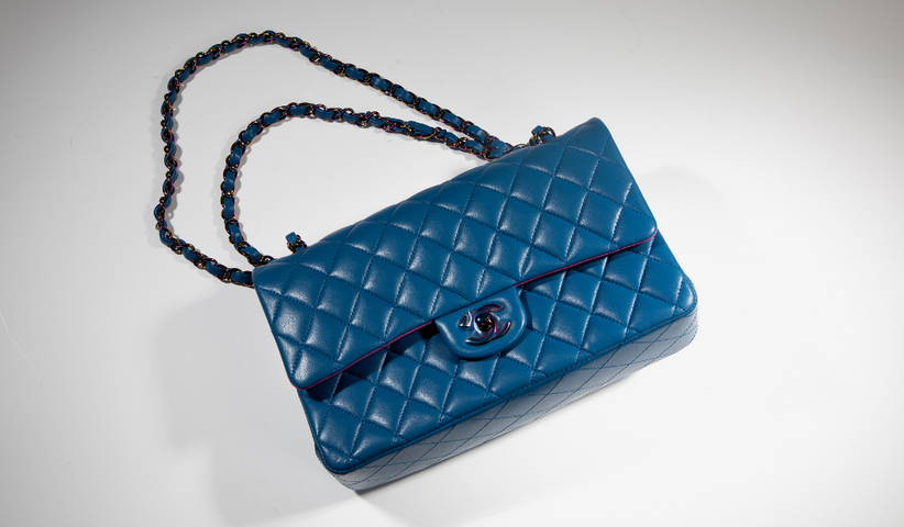 blue chanel bag