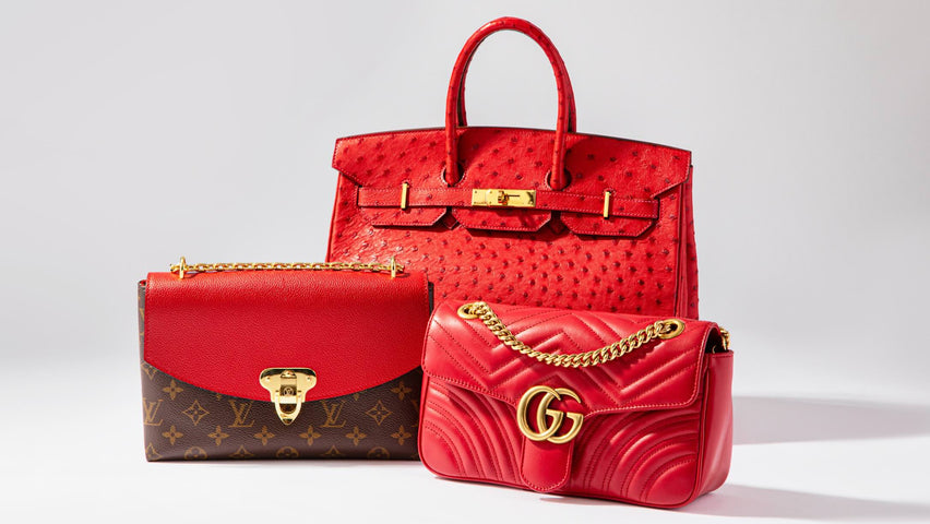 red designer bags