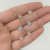 Diamond Star Earrings in 14k Yellow Gold 1/5 ctw