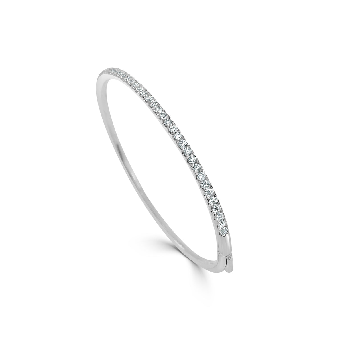 Diamond Bangle in 14KT White Gold