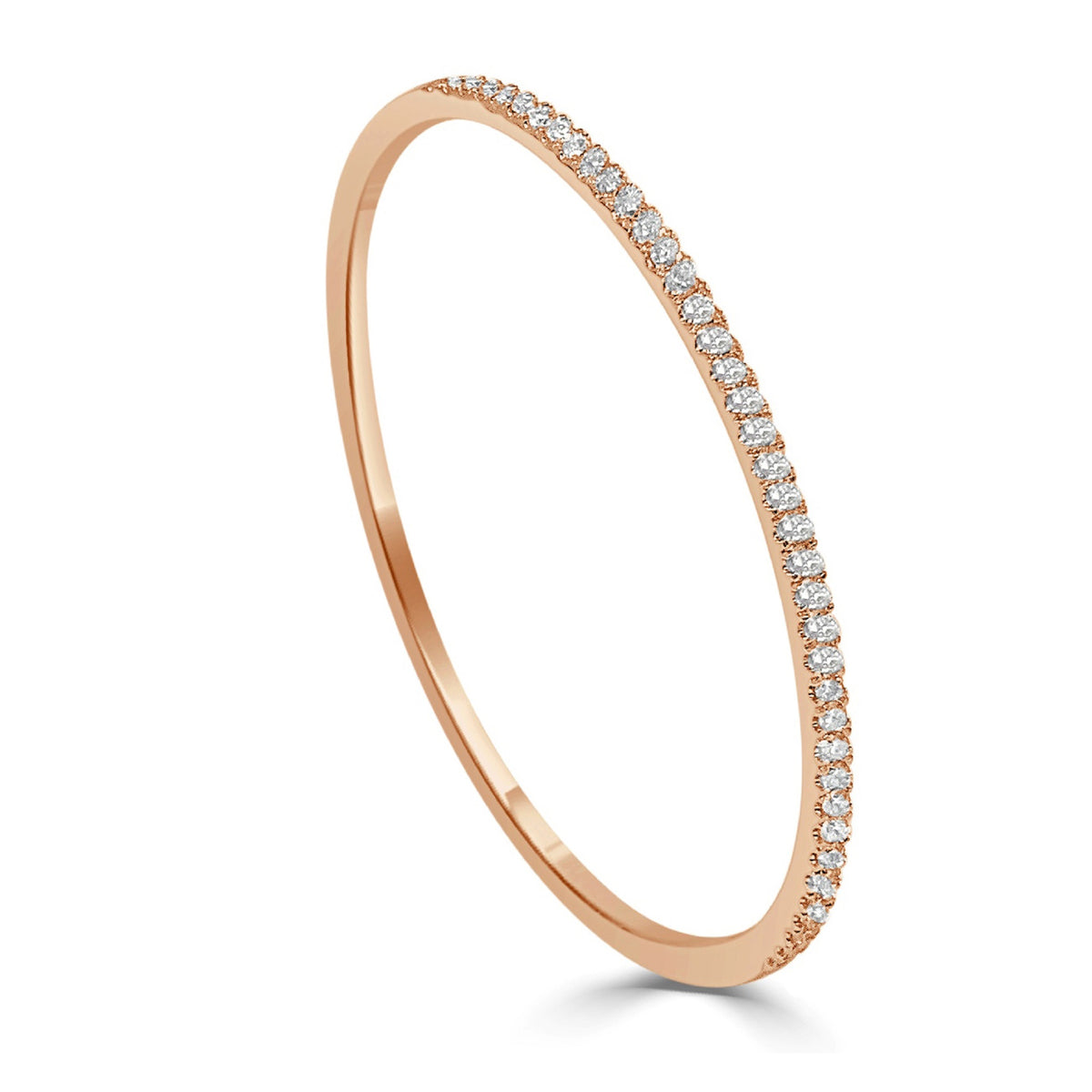 Diamond Bangle in 14KT Rose Gold 1.00 ctw